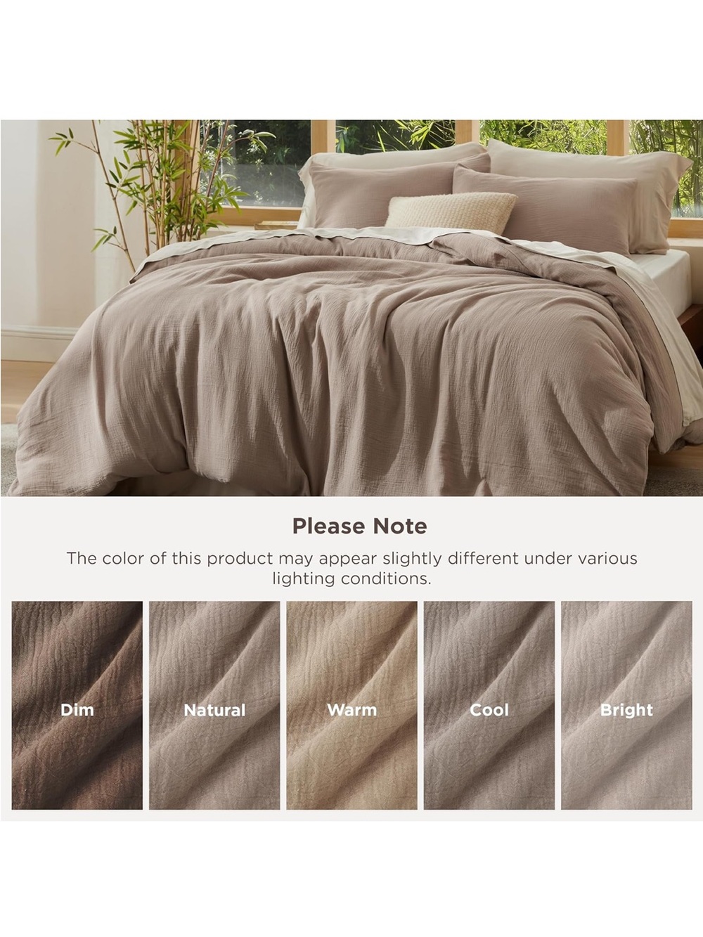 NEW Bedsure PureWoven Muslin Duvet Cover, Cooling for’Hot Sleepers OEKO-TEX cert - Picture 7 of 9